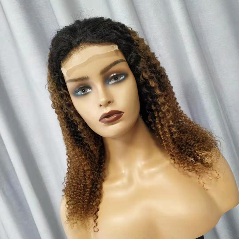 Human Hair Wig - Kinky Curly Lace Front, Natural Look