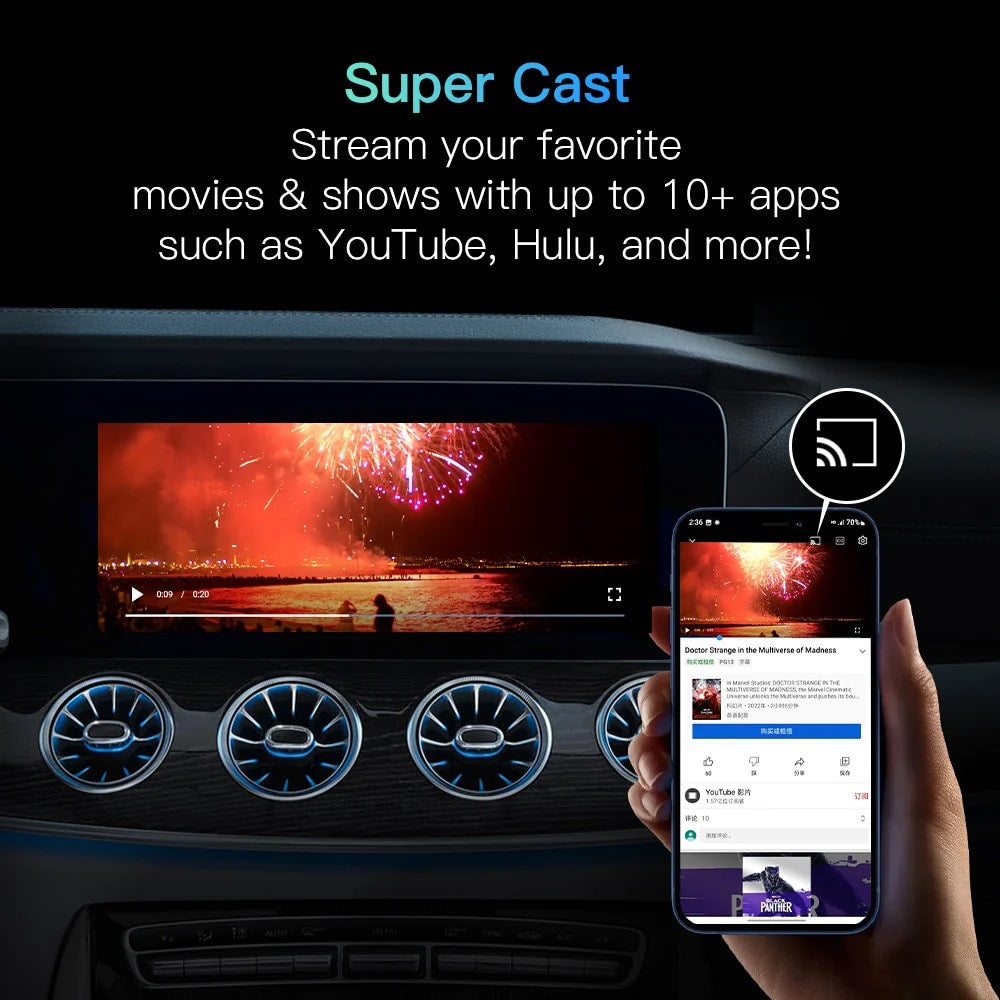 Original Wired to Wireless CarPlay & Android Auto Adapter with USB-HDMI Port
