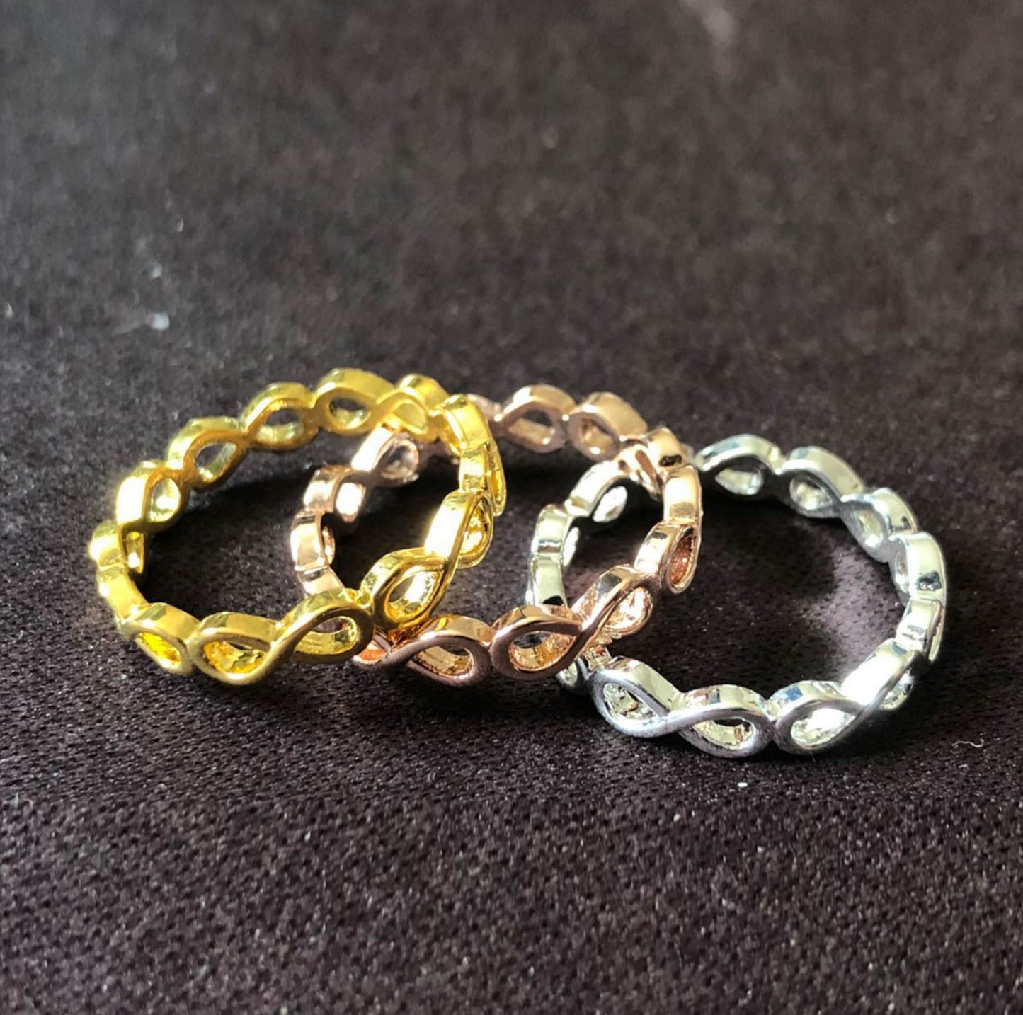 Simple Personality Hollow Out 8-Word Ring – Unisex, Adjustable Size