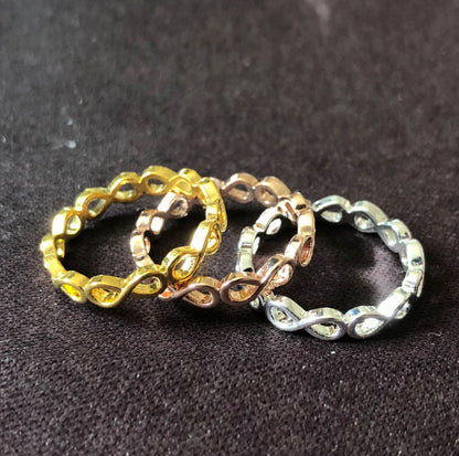 Simple Personality Hollow Out 8-Word Ring – Unisex, Adjustable Size