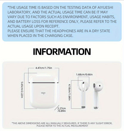 Aigo T18 Bluetooth 5.3 TWS Earbuds - Dual HD Mic Sports & Gaming Headset