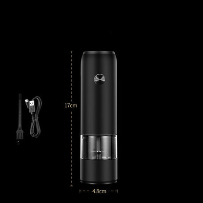 Rechargeable Electric Salt & Pepper Grinder Set - One-Handed Operation, Adjustable Coarseness, LED Light
