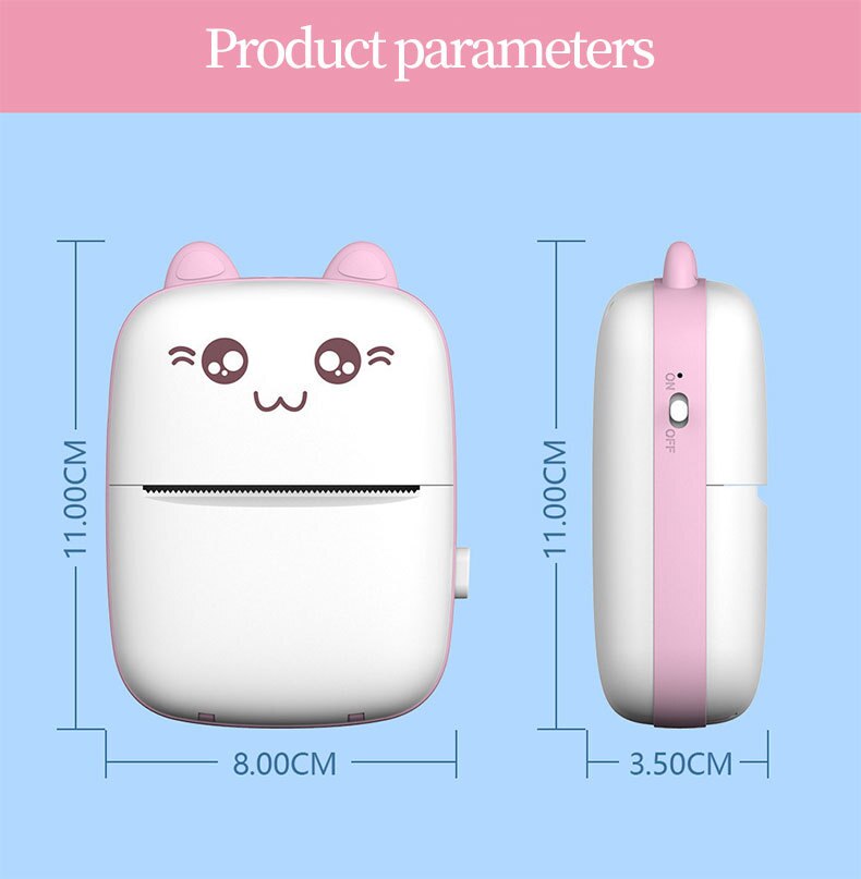 Portable Mini Bluetooth WiFi Printer – Pocket-Sized Photo & Label Printer for Students & Notes