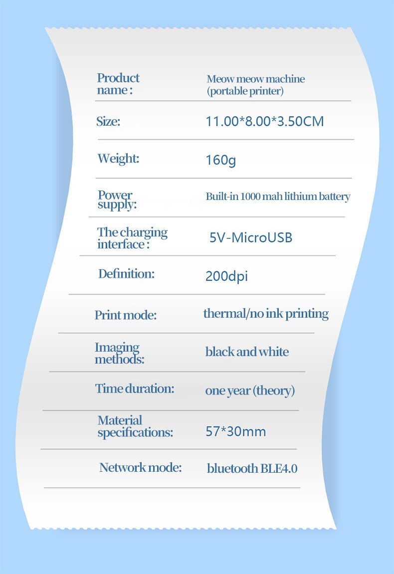 Portable Mini Bluetooth WiFi Printer – Pocket-Sized Photo & Label Printer for Students & Notes