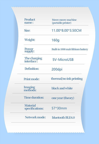 Portable Mini Bluetooth WiFi Printer – Pocket-Sized Photo & Label Printer for Students & Notes