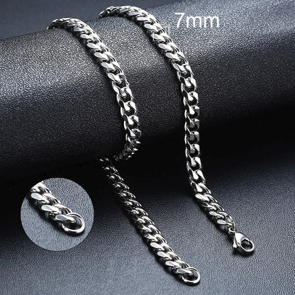 Stainless Steel Curb Link Chain Necklace for Men & Women – Eco-Friendly & Durable