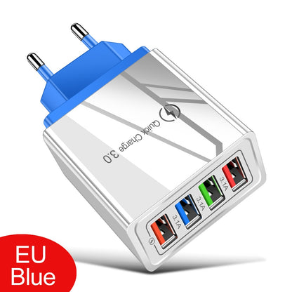 Quick Charge 3.0 USB Wall Charger for iPhone & Tablets (EU/US Plug)