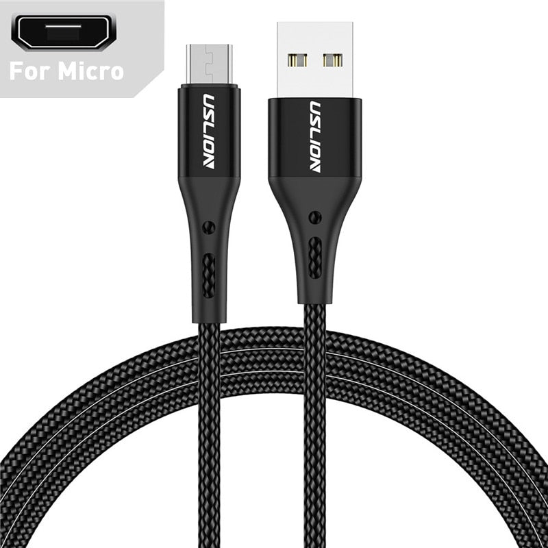 Mobile Phone Fast Charging USB Cable - USB to USB Type-C & Micro USB - 3A Rapid Charger