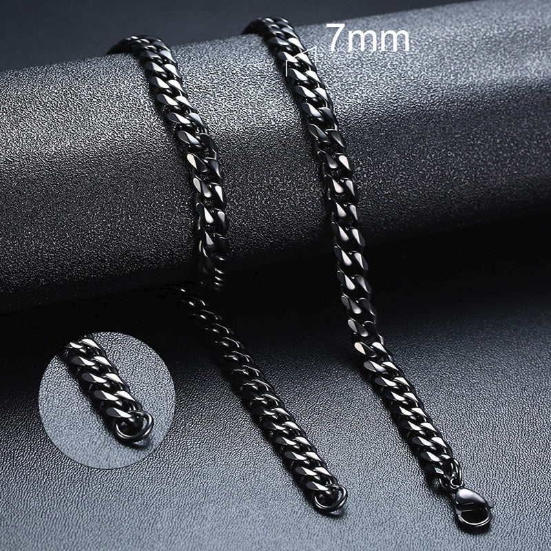 Stainless Steel Curb Link Chain Necklace for Men & Women – Eco-Friendly & Durable
