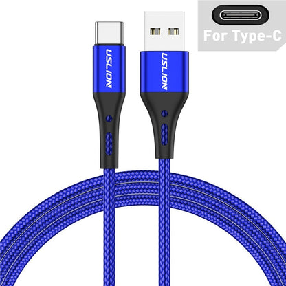 Mobile Phone Fast Charging USB Cable - USB to USB Type-C & Micro USB - 3A Rapid Charger
