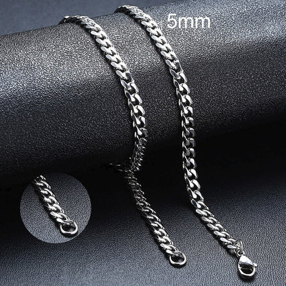 Stainless Steel Curb Link Chain Necklace for Men & Women – Eco-Friendly & Durable