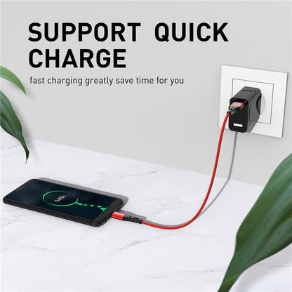 Mobile Phone Fast Charging USB Cable - USB to USB Type-C & Micro USB - 3A Rapid Charger