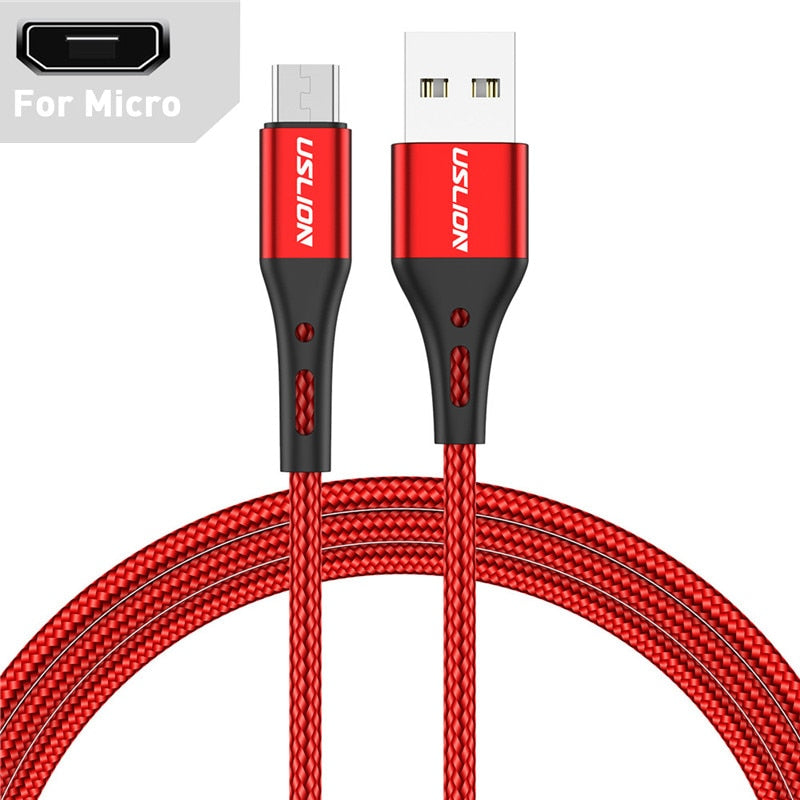 Mobile Phone Fast Charging USB Cable - USB to USB Type-C & Micro USB - 3A Rapid Charger
