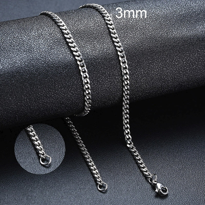 Stainless Steel Curb Link Chain Necklace for Men & Women – Eco-Friendly & Durable