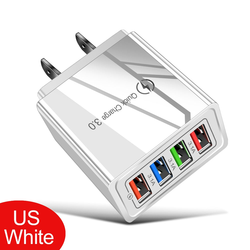 Quick Charge 3.0 USB Wall Charger for iPhone & Tablets (EU/US Plug)