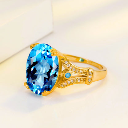 Goose Egg Diamond Ring – Creative Large Bare Stone Ring Electroplated 18k Gold