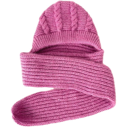 Women’s Velvet Snow Hat with Scarf – Thickened Knit Winter Warmth