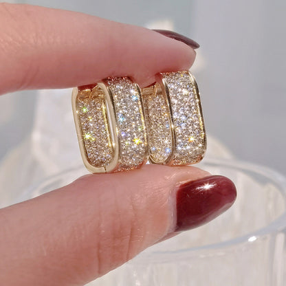 Light Luxury Micro-Encrusted Zircon Earrings for Women – Elegant, Simple & Fashionable Jewelry
