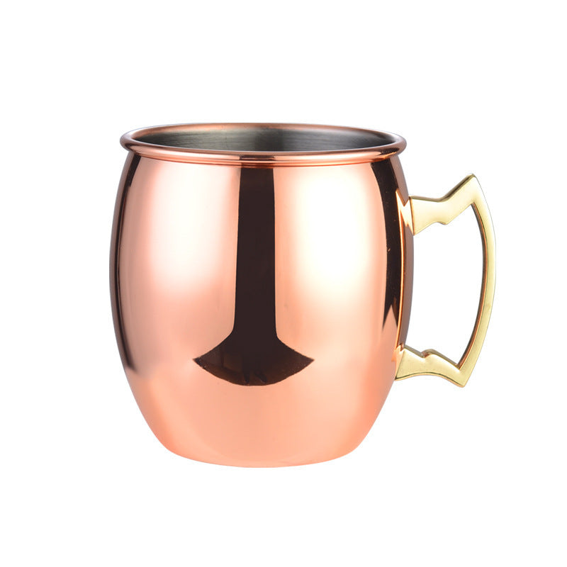 304 Stainless Steel Moscow Mule Cup – Hammered Copper-Plated Cocktail Glass