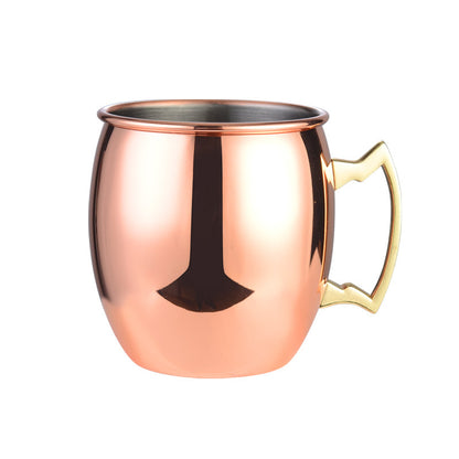 304 Stainless Steel Moscow Mule Cup – Hammered Copper-Plated Cocktail Glass