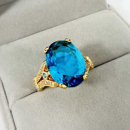 Goose Egg Diamond Ring – Creative Large Bare Stone Ring Electroplated 18k Gold