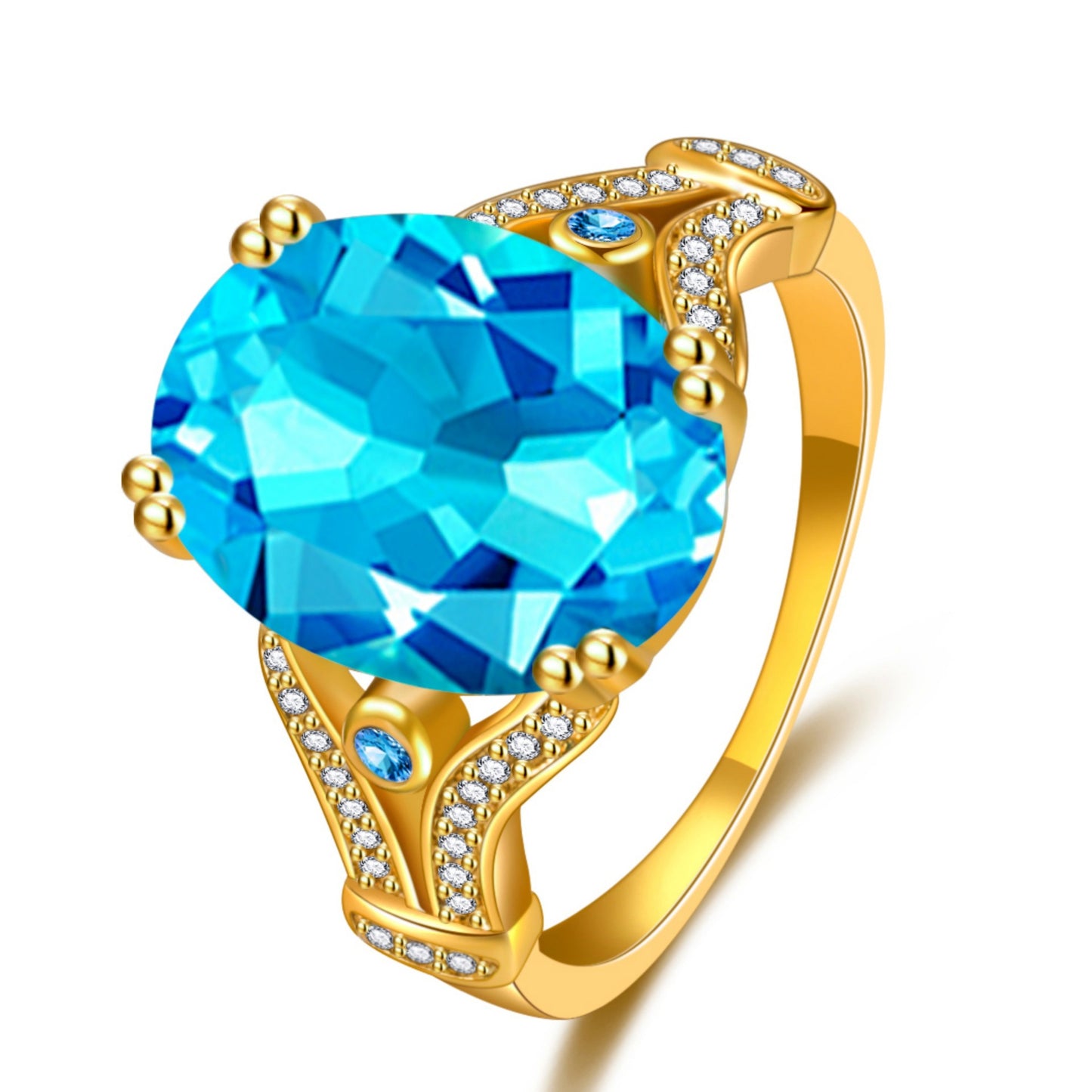 Goose Egg Diamond Ring – Creative Large Bare Stone Ring Electroplated 18k Gold