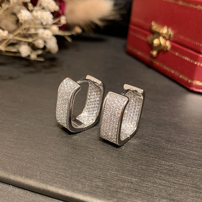 Light Luxury Micro-Encrusted Zircon Earrings for Women – Elegant, Simple & Fashionable Jewelry
