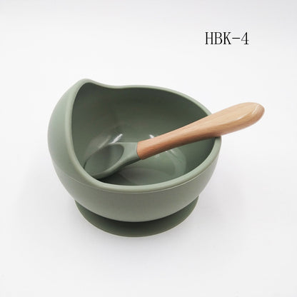 Baby Suction Bowl & Spoon Set - Silicone, Anti-Fall, Training Aid