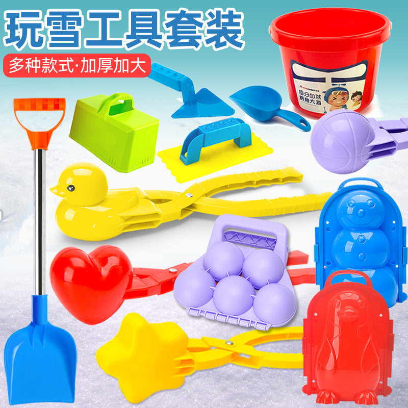 Snowball Clip Toy – Yellow Duck Snow Shovel Hairpin, Outdoor Snow Fun Accessory for Kids