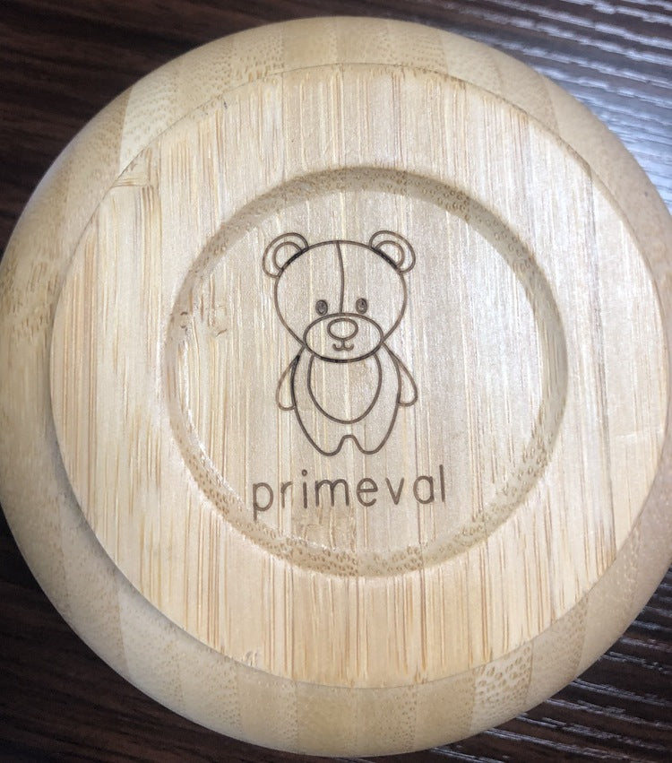 Baby Bamboo Bowl Set with Strong Suction – Suction Cup Bowl & Spoon Set for Learning to Eat