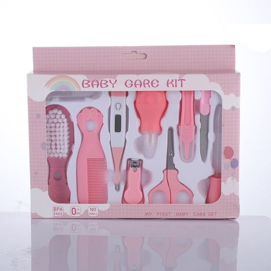 10-Piece Baby Care Set with Brush, Comb, Nasal Aspirator & Thermometer