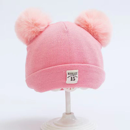 Thickened Knitted Baby Hat – Warm Woolen Ear Protection for Boys & Girls, Autumn & Winter