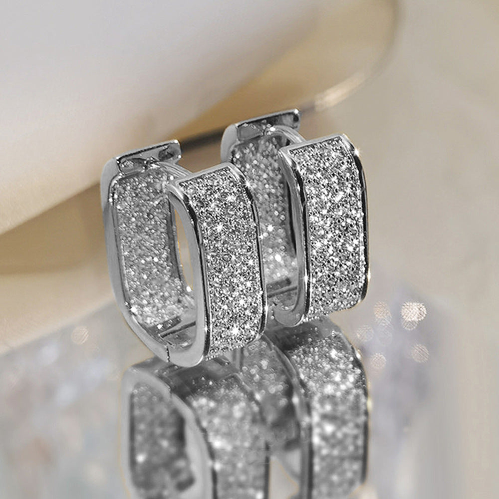 Light Luxury Micro-Encrusted Zircon Earrings for Women – Elegant, Simple & Fashionable Jewelry