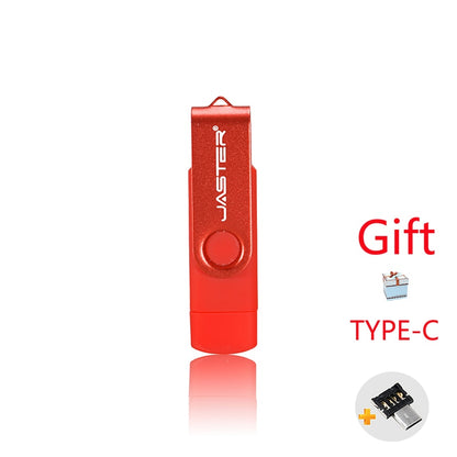 JASTER High-Speed OTG USB Flash Drive - 16GB/32GB/64GB Rotatable Pen Drive for Android & PC