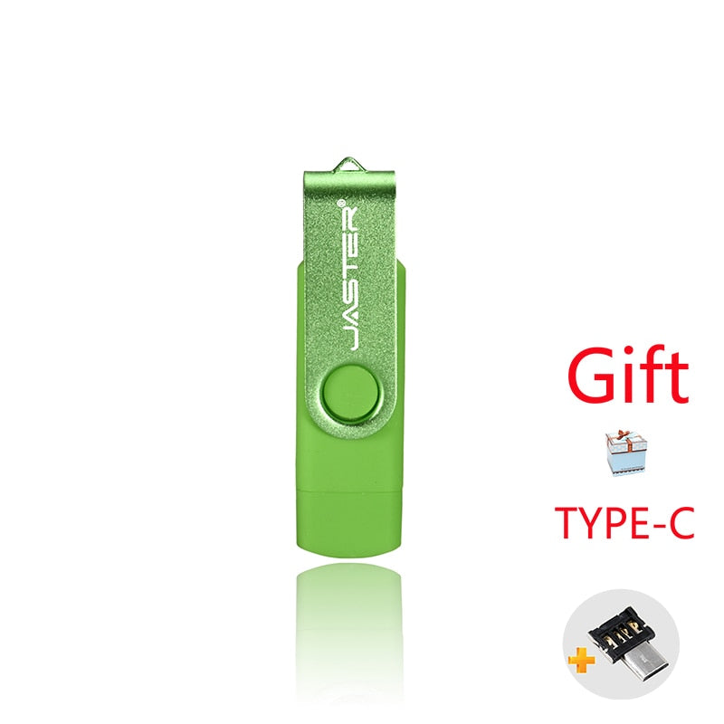 JASTER High-Speed OTG USB Flash Drive - 16GB/32GB/64GB Rotatable Pen Drive for Android & PC
