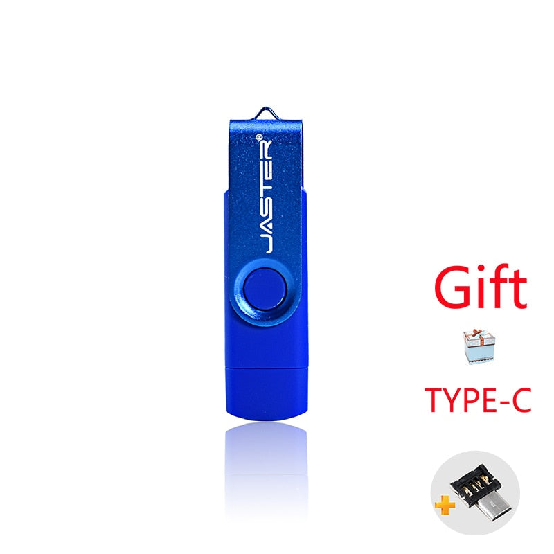 JASTER High-Speed OTG USB Flash Drive - 16GB/32GB/64GB Rotatable Pen Drive for Android & PC