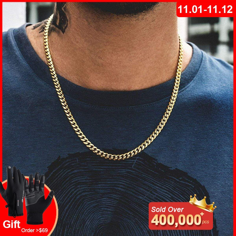 Stainless Steel Curb Link Chain Necklace for Men & Women – Eco-Friendly & Durable